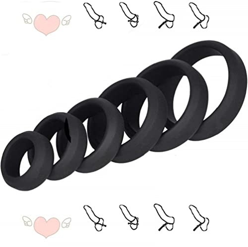 RianGor 6 Anneaux en Silicone à Retard rétractable imperméables pour Hommes