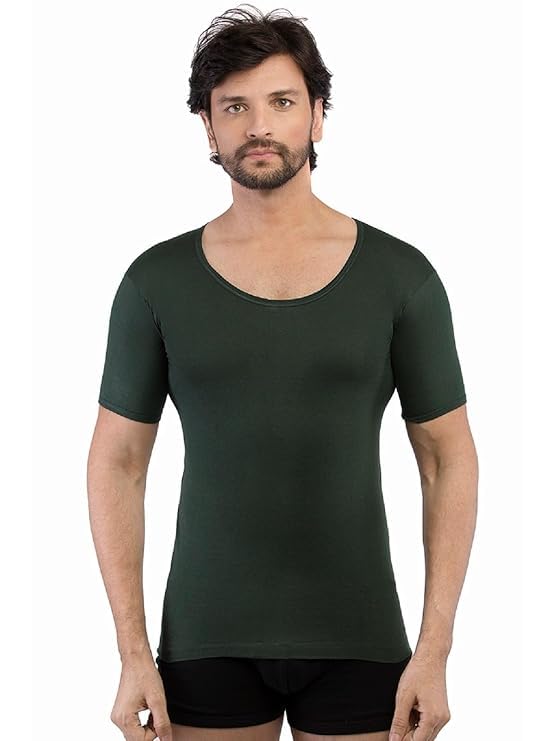 Image of VIP Supreme Men's Half SLEVEES Cotton Vest Pack of 5 (Color May Vary in Assorted) (in, Alpha, 3XL, Regular, Assorted)