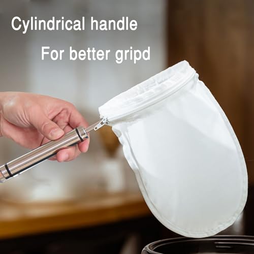 Image of FATCAT Fine Mesh Cheese Cloth, Fine Mesh Strainer Bags, Nut Milk Bag with Stainless Steel Handle, Cheesecloth for Straining, Turkey, Cooking, Cheese, NutMilk, Juices, S