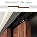 WEWORTH Heavy Duty Double Bypass Sliding Closet Door Track Kit Hardware 60”/5FT Aluminium Alloy Track Rail Set,for 2 Door System,Smoothly and Quietly,Black