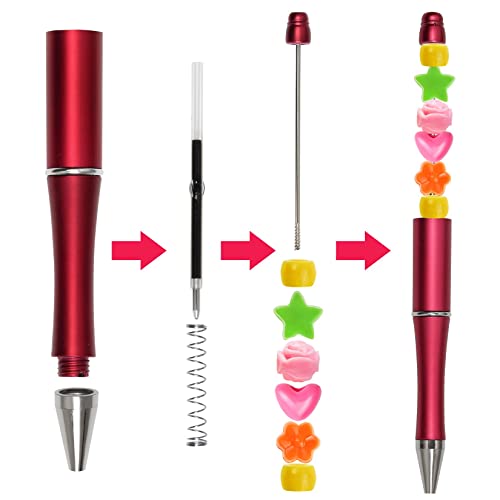 Jiebor 20Pcs Beadable Pens Plastic Bead Ballpoint Pens Bulk With 50Pcs Black Ink Cute Cool Diy Pens For Journaling Kids Women Students Teacher Graduation Christmas Gift Office School Supplies #TOP3