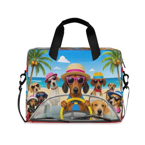 Maletín para laptop con diseño de perro Dachshund para oficina miniatura 1