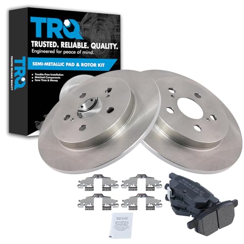 Image of TRQ Rear Brake Pad & Rotor Semi Metallic