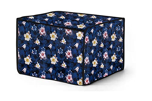 Image of The Furnishing Tree PVC Waterproof Microwave Oven Cover Compatible for 20 L Solo 20PM-MEC1 Floral Pattern Blue