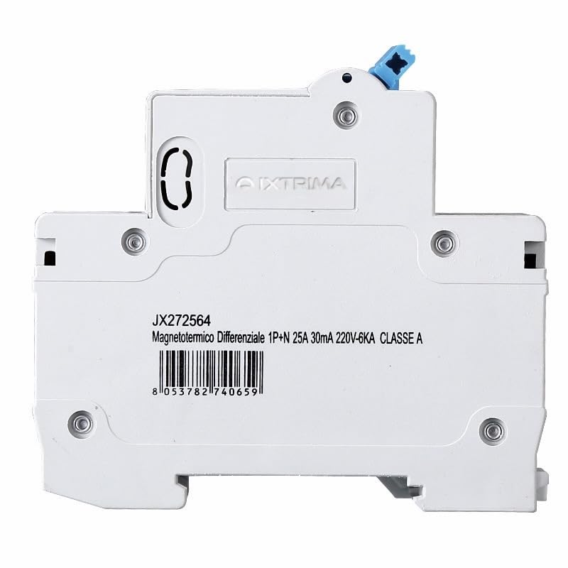 Interruttore Magnetotermico Differenziale 1P+N 25A 30mA 220V-6KA CLASSE A 2 MODULI 30mA per Guida DIN - Protezione Circuiti e Sicurezza Impianti