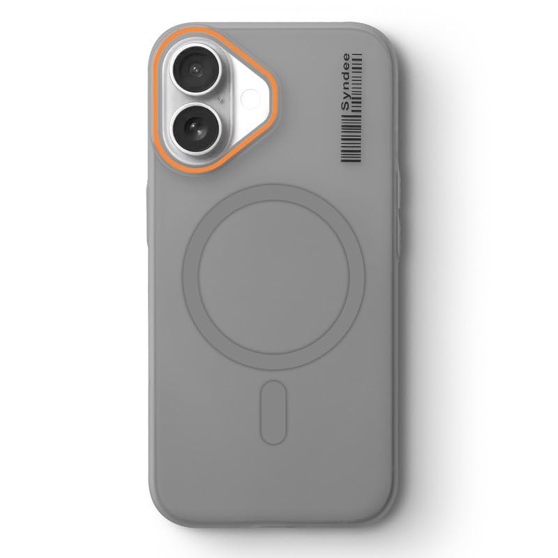 Image of Mr. Case Back Cover for iPhone 16 Sleek Frosted Translucent Back with Wireless Charging Support | Anti-Scratch Shockproof Phone Case - Grey