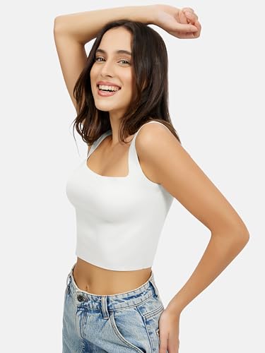 Artdear Women's Square Neck Tank Top - Double Lined Sleeveless Short Crop Tops Air Touch Fabric3