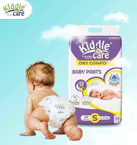 Image of Dry Comfort Baby Diaper Pants | Small (S) | Pack of 3 | 120 Pieces | 4-8 Kg | Up to 12 Hours Protection, Prevents Leakage, Wetness Indicator Easy Movement