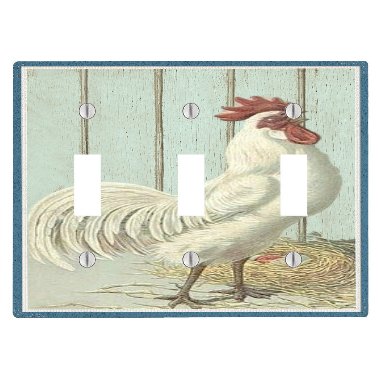 This Mugs 4U Rooster 3 Toggle Electrical Switch Wall Plate (6.56 x 4.69in)