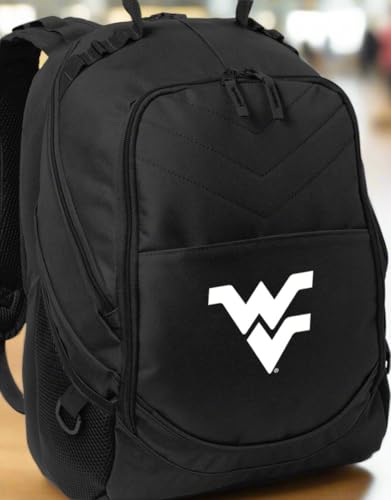 Image of Broad Bay West Virginia University Backpack | Official WVU Mountaineers Logo, Padded Laptop Computer Section, Premium 600D Nylon Fabric