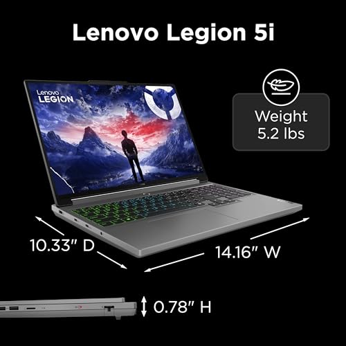 Image of Lenovo Legion 5i Gaming Laptop - NVIDIA GeForce RTX 4070 8G - 16 inch WQXGA Display - Intel Core i7-14650HX - 32GB RAM - 512GB SSD - Windows 11 Home - Luna Grey