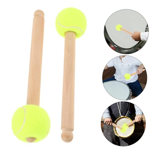VICASKY 2pcs Bass Drum Mallet Handle Felt Percussion Stick para Banda de Marcha, Adecuado para Escuela y Línea de Batería miniatura 6