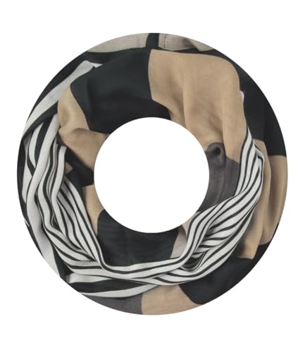 Majea Damen Loop Schal Schlauchschal Halstuch (880025) (schwarz 11)