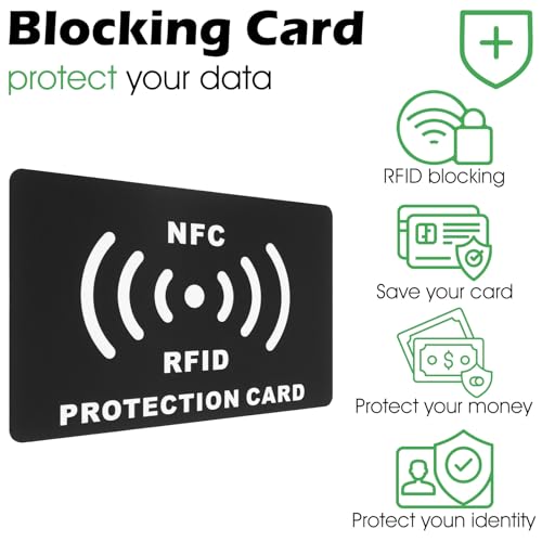 5 Pack RFID Blocking Card, Contactless NFC Debit Credit Card Protector NFC Blocking Cards Protecting Entire Wallet RFID Blocker for Passport Security No Batteries Required for Travel Work3