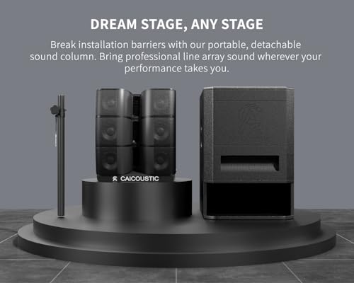 CAICOUSTIC 2400W 15\" Powered Bluetooth PA Speaker System with Subwoofer - Portable Line Array Sound System for DJ, Party, Wedding, Outdoor Events - Includes 15\" Active Sub & 3x3 Satellite Speakers