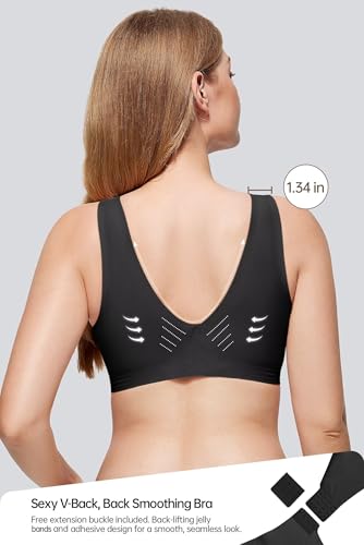 Image of Vertvie Women's Wireless Supportive Bras Comfortable Seamless Full Coverage Bra No Underwire Soft Push Up Everyday Bralette