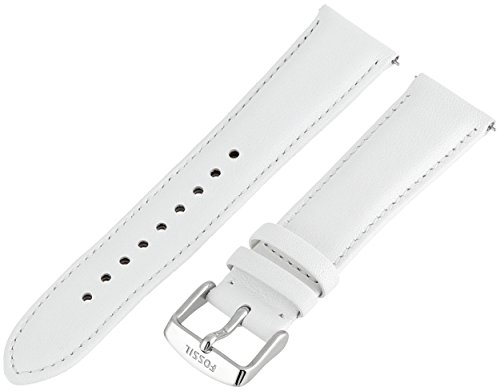 Fossil S201027 20mm Leather Calfskin White Watch Strap