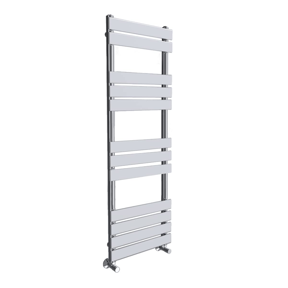 Warmehaus Flat Panel Heated Towel Rail Designer Bathroom Radiator Ladder Rad Chrome 1200 x 450mm Towel Warmer for Bathroom Kitchen