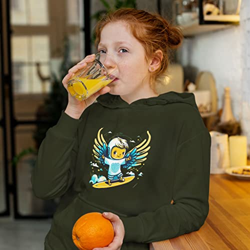 surfing kids' sponge fleece hoodie - angel kids' hoodie - anime hoodie for kids3