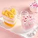 Qeirudu 50 Pack 5 oz Heart Shaped Dessert Cups with Lids and Spoons, Mini Plastic Parfait Cups Valentine's Day Shooter Cups for Appetizer Mousse Pudding