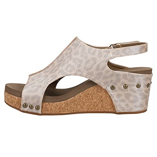 Corkys Carley Womens Sandal 11 Bm Us Taupeleopard #TOP26