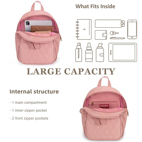 Image of Montana West 3Pcs Anti Theft Backpack Purse for Women Small Quilted Backpack Set