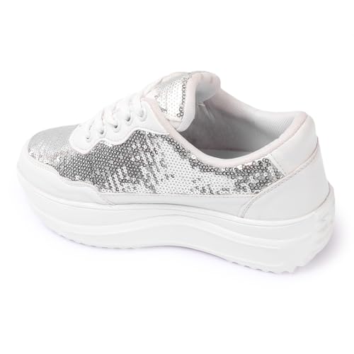 Image of Vendoz Women Casual High Heel Sneakers I Cushioned Insole I All Day Comfortable I Lightweight and Stylish Shoes for Girls CNV4026