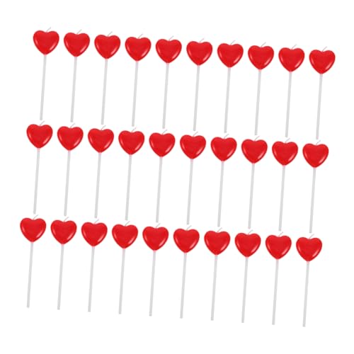 CAXUSD 50 Candele A Forma di Cuore Candele Profumate Rosse per Decorazioni per Torte Nuziali Compleanno di