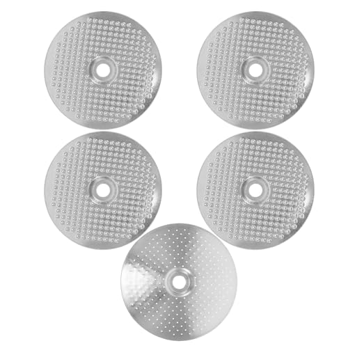 KICHOUSE Lot de 5 Filtres à Café Réutilisables en Acier Inoxydable 42 CM Diamètre Disque Filtrant Compatible Porte-Filtre sans Fond pour Machine Expresso Passoire Solide et Facile à