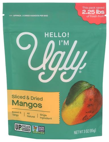 Hello Im Ugly Dried Sliced Mangoes 3 oz (Pack of 12)
