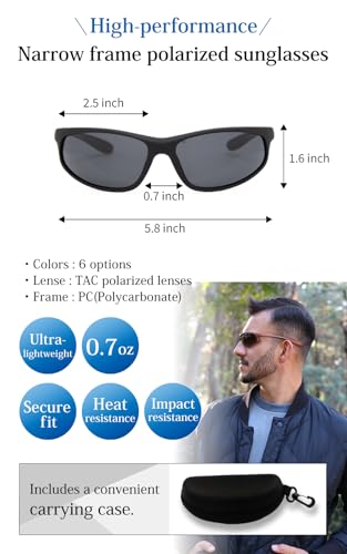 valeria Polarised Sports Sunglasses TAC Lenses Hard Case Included UV400 Narrow Frame3