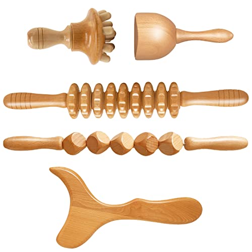 Limershow 5 Maderotherapie Komplettset für Anti-Cellulite Lymphdrainage und Gua Sha