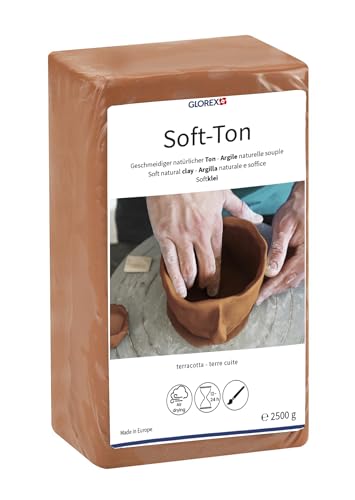 GLOREX 6 8075 337 Soft-Ton Argile Terre Cuite séchant à l'air, 2500 g