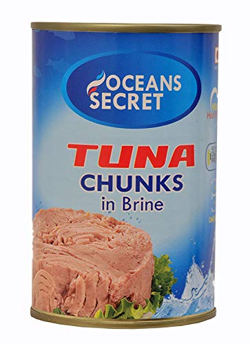 Image of Oceans Secret Tuna Chunks in Brine 400gm Pack of 8 Canned Tuna Fish | Balanced Nutrition | Light Taste | in Clean Brine | Premium Cuts Ready to Eat