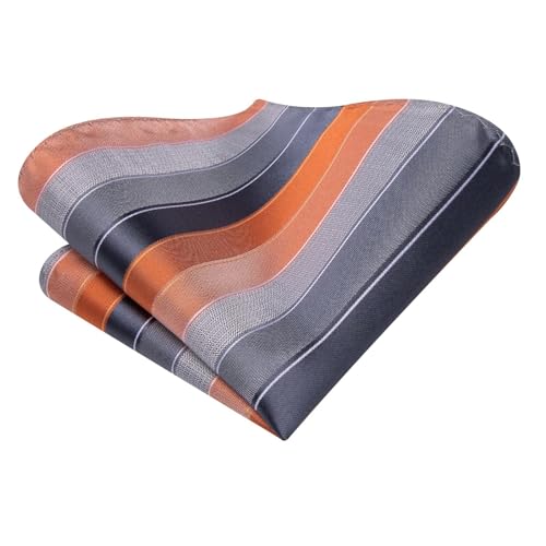Image of Hi-Tie 70 inches Ties for Men Silk Extra Long Necktie and Pocket Square Cufflinks Set Men Big and Tall Tie Business