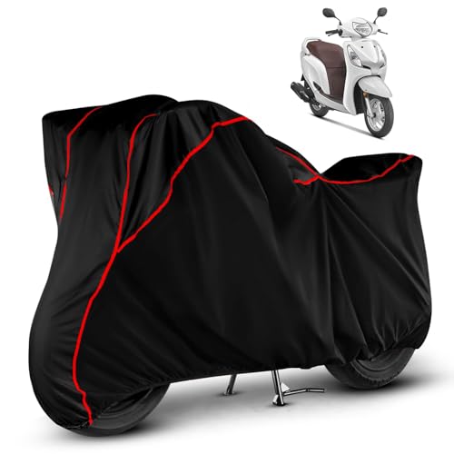 Image of Heavy Duty Waterproof Scooty Cover for Honda Aviator | All Weather Protection from Rain, Dust, Sun & Scratches | Universal Fit for All Bike & Scooty | Black Red Piping | Aviator Scooty Cover