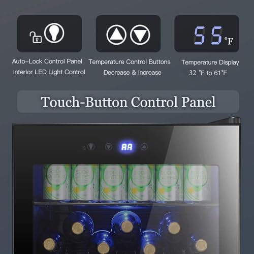 Image of Antarctic Star Beverage Refrigerator -150 Can Mini Fridge for Soda Beer or wine,Small Drink Dispenser, For Office or Bar with Adjustable Removable Shelves，4.5 Cu. Ft. (Black)
