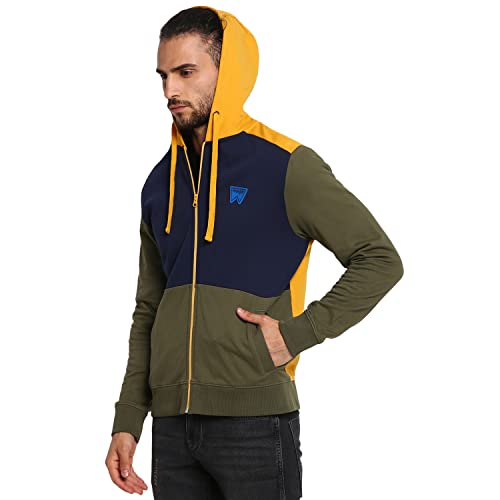 Image of Wrangler Multicolor Austin Hooded Regular Fit Sweatshirt