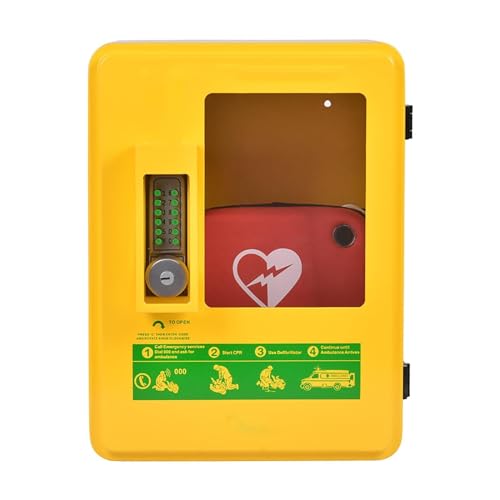 Wall-mounted AED Defibrillator Cabinet with Smart Password Lock, Corner Design for Enhanced Safety, Ideal for Home, Office, Nursing, and Public Transport