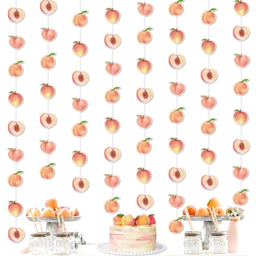 Kreatwow Peach Party Banner One Sweet Peach Birthday Decorations Streamers Hanging Decor 8Pcs Sweet As Peaches Party Decorations Peaches Birthday Wedding Fruit First Bday Baby Shower Decoration Girls