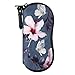 MoKo Étui Lunettes de Soleil, Sac de Lunettes Boitier Lunettes en Néoprène Housse, Étuis à Lunettes avec Clip, Anti-Rayures et Antipoussière Stand Case pour Lunettes de Soleil - Fleurs & Papillon