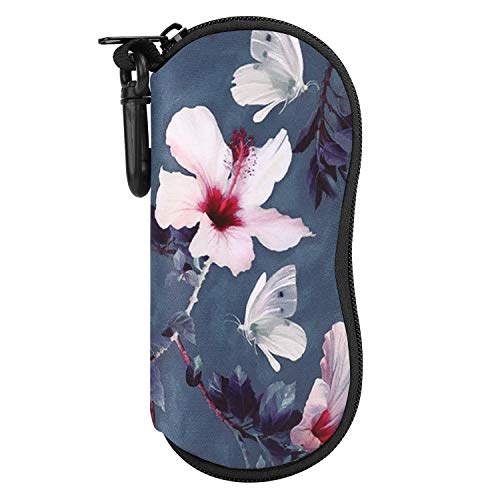 MoKo Funda de Gafas, Caja de Neopreno Ultra Ligero con Cremallera Almacenaje Lente Suave, Sunglasses Case con Clip de Cinturón para Gafas, Bolsa...
