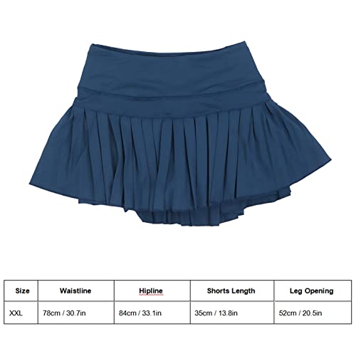 Saia curta plissada de camada dupla verde escuro shorts de treino feminino (XXL)