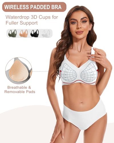 Padded Push Up Bra Comfortable Wireless Bra for Women No Underwire Full Coverage Seamless Bra with Support T Shirt Bra3
