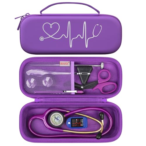 Estuche de Estetoscopio BOVKE Púrpura para Littmann Classic III y MDF Acoustica