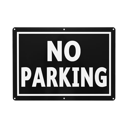 M METERXITY 1-Pack Cartel de NO ESTACIONAMIENTO sin P 14x10 Señales Reflectantes de Aluminio para Calles Advertencia de Velocidad Lenta Antioxidantes [Letras Negras sobre Fondo Amarillo]