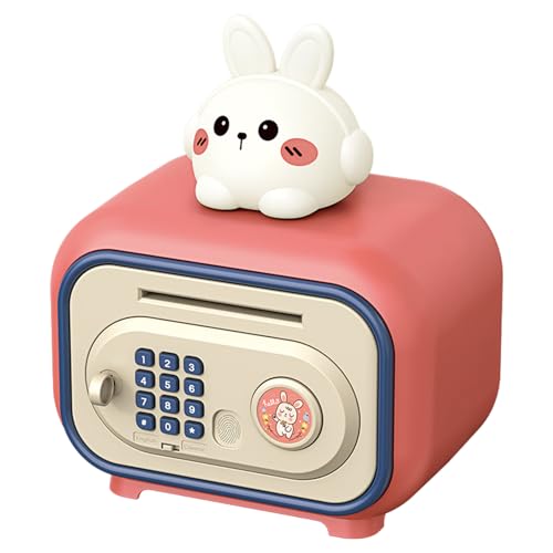 fuerte para dinero para niños, tarro automático de cajero automático con contraseña y huellas dactilares, para jugar, Navidad, hogar, 4-10 años, cumpleaños de niños y niñas
