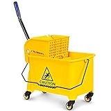 Hochwertige Materialien: Der Fahreimer besteht aus hochwertigem PP-Kunststoff. Dieses Material ist nicht nur leicht, sondern auch sehr strapazierfähig und umweltfreundlich. Dank des hochwertigen Gummimaterials sind die Räder des Putzwagens nicht nur resistent gegen Verschleiß, sie gleiten ebenso problemlos über jede Oberfläche, ohne dabei Geräusche zu verursachen.