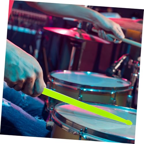 Baquetas Totority luminosas con LED verde fluorescente, 2 piezas, para bandas de marcha y kits acústicos, agarre cómodo que alivia la fatiga de las manos, ideal para principiantes y jóvenes bateristas miniatura 6