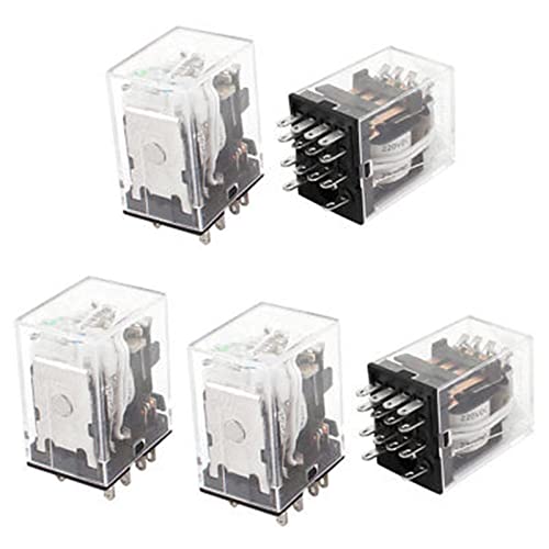 Relais de puissance HH54PL avec bobine 4PDT efficace et témoin lumineux LED verte - x5